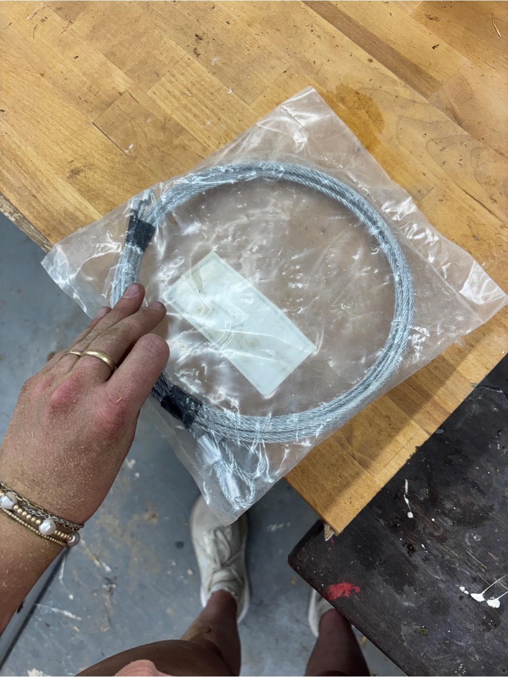Silver Steel Cable Loop - Picture 2 of 2